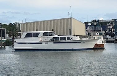Interlude Cruises Seabrook with Chris Craft  Constellation Houseboat!