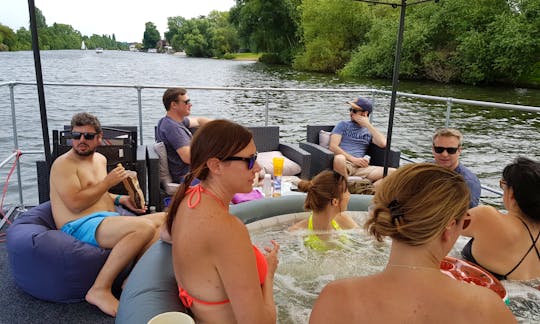 Jacruzzi - hot tub boat, great for unique parties, cruise in style along the Thames near Chertsey