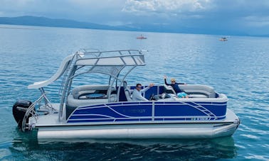 Godfrey Monaco Double Decker Pontoon with Water Slide for Rent in North Tahoe