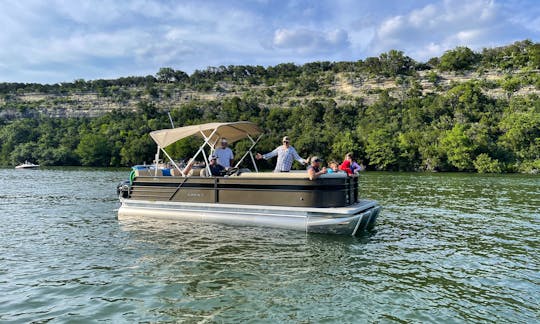 24ft Crest LX Classic Pontoon Boat for rent on Lake Austin or Lake Travis