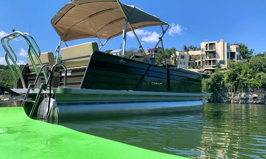 24ft Crest LX Classic Pontoon Boat for rent on Lake Austin or Lake Travis