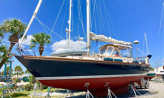 Godspeed, a Ted Hood designed Bristol 41.1 sailboat.