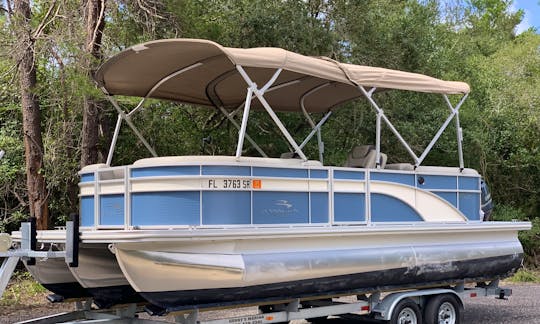 With canopy open provides plenty of shade and keeps everyone on the boat nice and cool.
