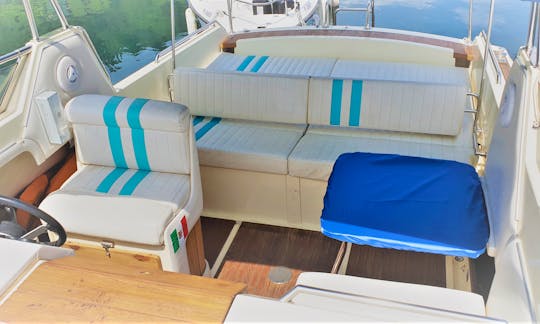 Spacious 10 mt Cabin Motor boat with WC and Captain