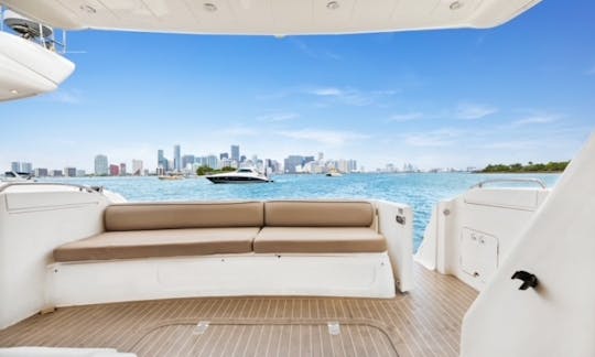 MIAMI FROM  THIS GORGEOUS VIKING 55 LUXURY YACHT!!!