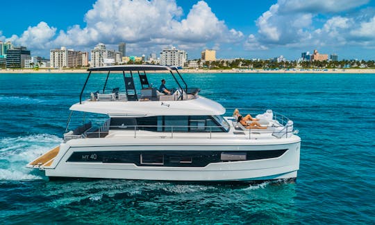 Captained Charter on 50' Fountaine Pajot Motor Yacht in Miami Beach
