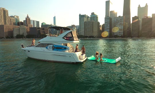 Multi Level Luxury Yacht Rental in Chicago, up to 12 guests. All water toys are included!