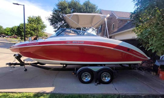 Yamaha SX240 Powerboat with Water Toys for Rent on Lake Ray Hubbard