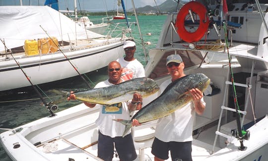 Cartas de pesca de St Maarten a bordo do Aqua Sport 270XF de 27 pés