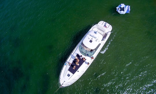 Aerial view of the yacht