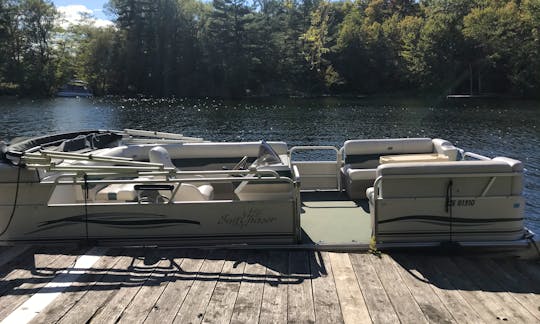Pontoon boat on Whitefish Lake