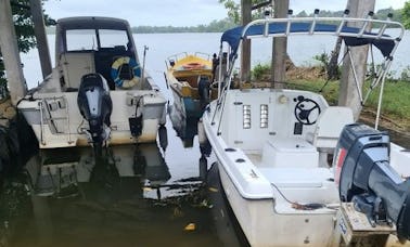 Enjoy Fishing in Bolgoda, Sri Lanka on FR 17 Yamaha Boat