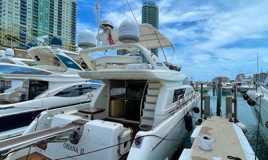 Cruise the heart of South Beach on a 58' Flybridge Uniesse!