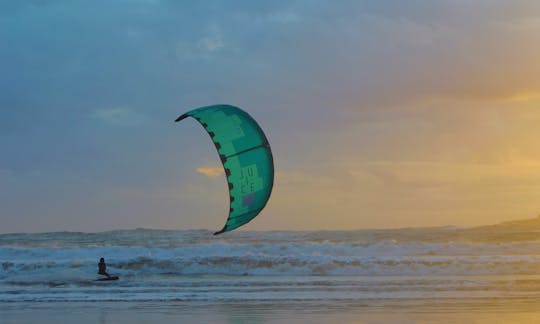 Kitesurfing till the sun goes down.