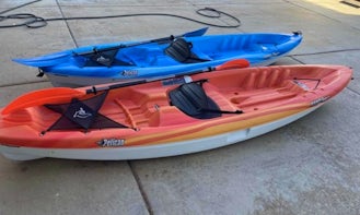 Pelican Bandit 10ft Kayak with extra gear available. Dry bag, waterproof box, cooler, phone sleeve!