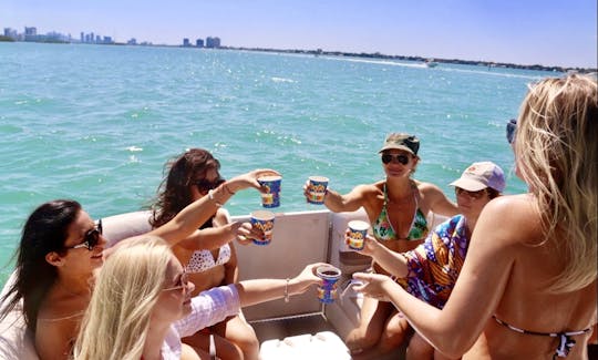 28ft Pontoon boat in Hollywood, Florida.