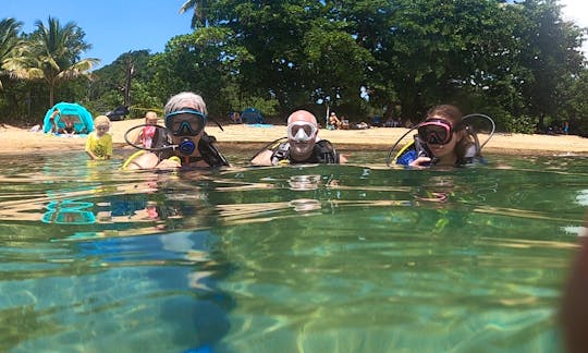 First time Scuba  divers in the Marine Reserve In Rincón, Puerto Rico
