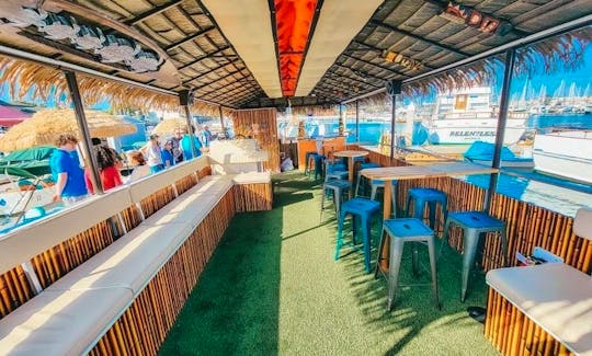 35' new Tiki boat! Tropical themed, bar & swim platform on San Diego Bay!