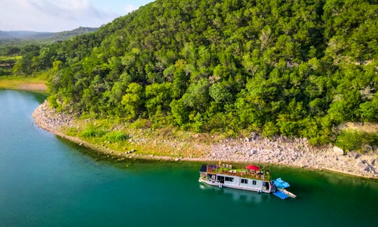 55' Skipperliner Houseboat-Yacht for 35 people at Cypress Creek Arm in a scenic cove next to zipline