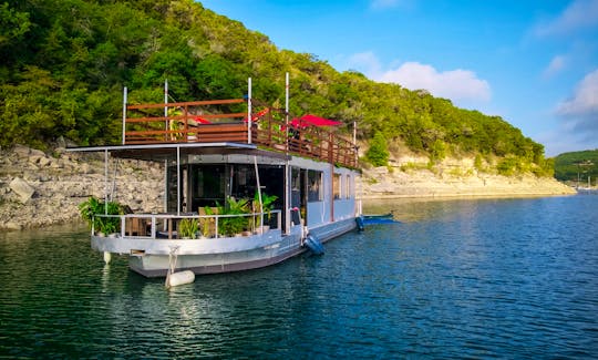 55' Skipperliner Houseboat-Yacht for 45 people at Cypress Creek Arm in a scenic cove next to zipline