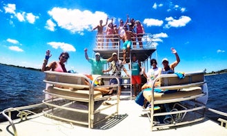 Double Decker Tritoon Slide Boat for Destin Florida.  CRAB ISLAND PERFECT!