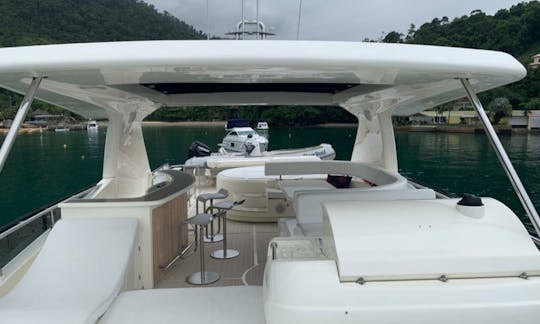 83ft Príncipe Ferretti Power Mega Yacht Rental in Angra dos Reis, Rio de Janeiro