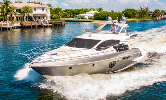 "Thales" 57' Azimut Flybridge Yacht Charter for Daily Trips or Overnight in Miami Beach
