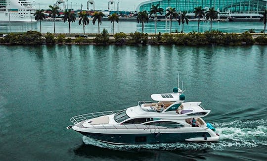 "Downtown II" 60' Azimut Flybridge Luxury Yacht for Charter in Miami Beach