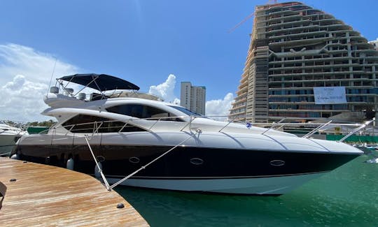 Enjoy Cancun and Isla Mujeres in style on this gorgeous 66 Sunseeker Manhattan up to 18 people