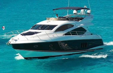 Enjoy Cancun and Isla Mujeres in style on this gorgeous 66 Sunseeker Manhattan up to 18 people