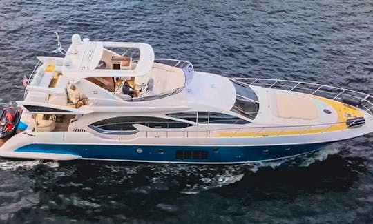 70ft ''Lupo 1'' Azimut FlyBridge Yacht Charter in Sunny Isles Beach, Florida