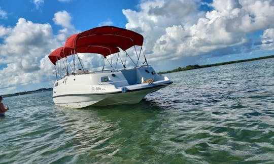 Chaparral 23ft Powerboat with Bimini Cover for Daily Rental in Grand Haven