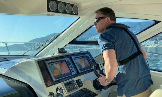 Your charter captain at the helm.