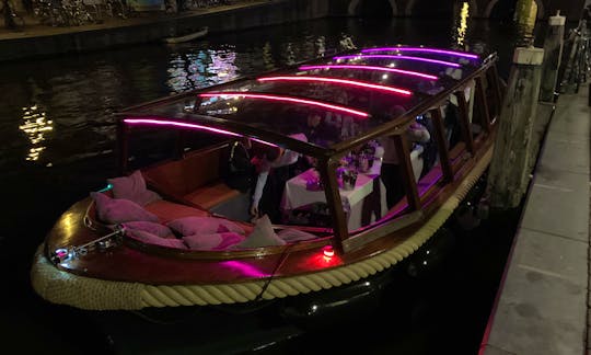 Private boat hire in Amsterdam with captain & bar