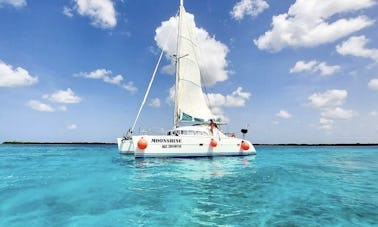 Visite Isla Pasión en un recorrido en catamarán por la laguna de 45 pies. (Tour compartido)