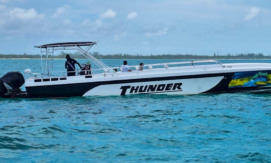 Cruising, Fishing, Site Seeing aboard 55ft Thunder Race Boat in Nassau