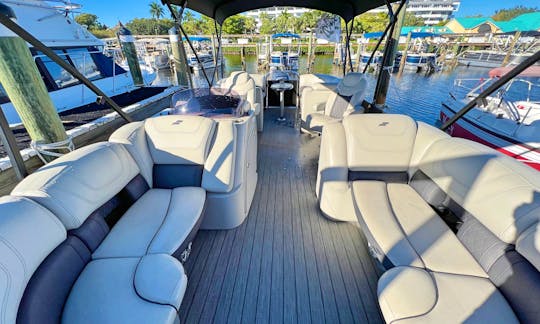 Pickup @ Your Location, Captain Included! Fully Shaded 12-Pass. Party Barge w/ Kicker Audio!