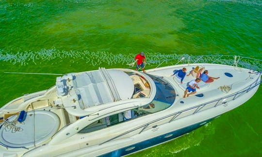 Sunseeker 60ft Power Mega Yacht Charter for Large Groups in Soledad de Graciano Sánchez, Quintana Roo