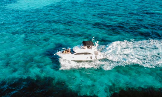 Luxury 50ft Motor Yacht for Party or Snorkeling in Cancun up to 15 persons!!