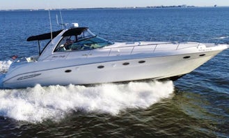 Rent this Yacht for only $200 per hour plus Crew Fuel and Cleaning. Party with style on a luxury 52’ Sea Ray Sundancer with great stereo system and pool floating platform.