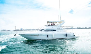 Sea Ray 46ft Luxury Sedan Bridge Motor Yacht Rental in Cancun-Isla Mujeres