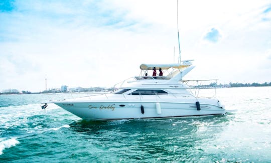 Sea Ray 46ft Luxury Sedan Bridge Motor Yacht Rental in Cancun-Isla Mujeres