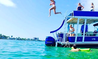 Custom Double Decker 30ft Party Boat Tritoon with Waterslide, Cooler, Ice and more!!