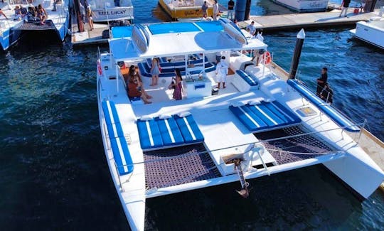 47' Custom Party Catamaran for Private Snorkeling and More in Cabo San Lucas