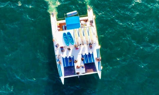 47' Custom Party Catamaran for 30 People Private Snorkeling, Party Boat in Cabo San Lucas