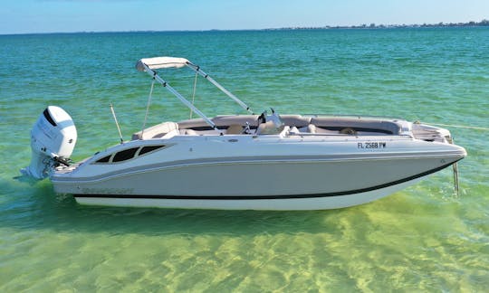 Gorgeous Starcraft 23ft Deck Boat for groups of up to 12! Enjoy Anna Maria in style. Perfect for exploring the area and hanging at a sandbar!