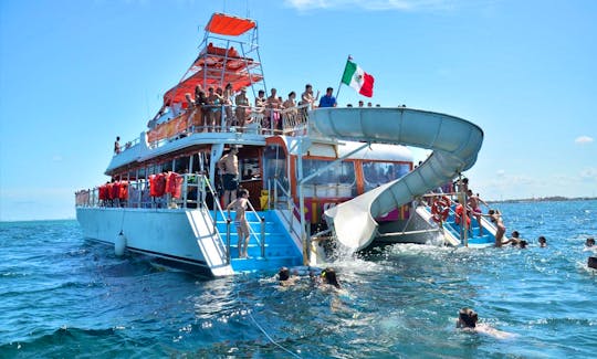 3-floors 100ft Custom Boat for Party and Event Groups in Cancun