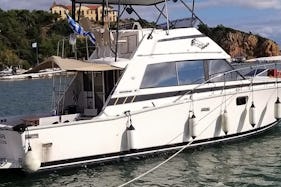 Daily Cruises in Thassos island, Greece with 40' Bertram Yacht
