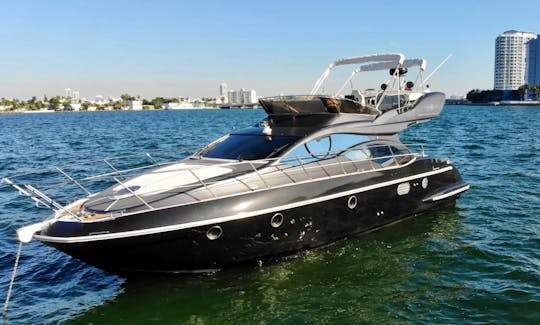 Luxury Black Azimut Yacht for charter in North Miami Beach, Florida