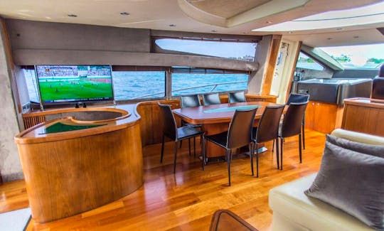Luxury 85ft Sunseeker Mega Yacht in Cancun with  FREE jet ski seadoo